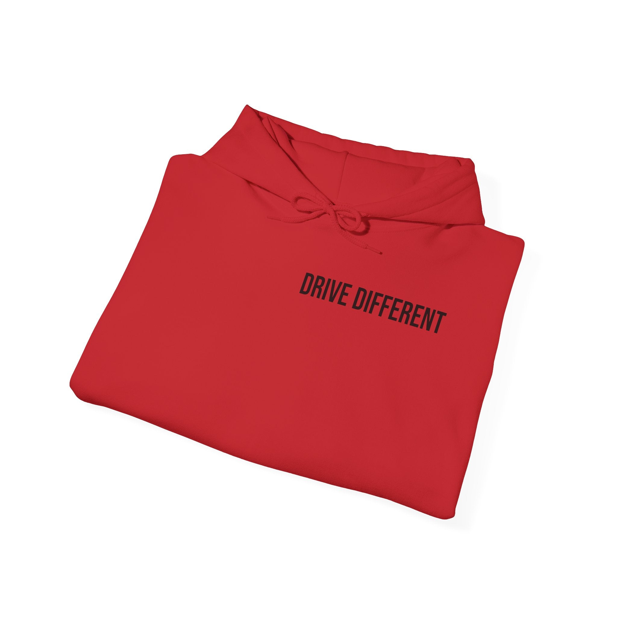 Drive Different Hoodie — Black & White Retro Car Collage Pullover