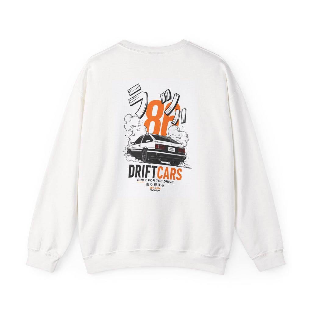 Drive Different Crewneck Sweatshirt — '86 Drift Cars Graphic Pullover