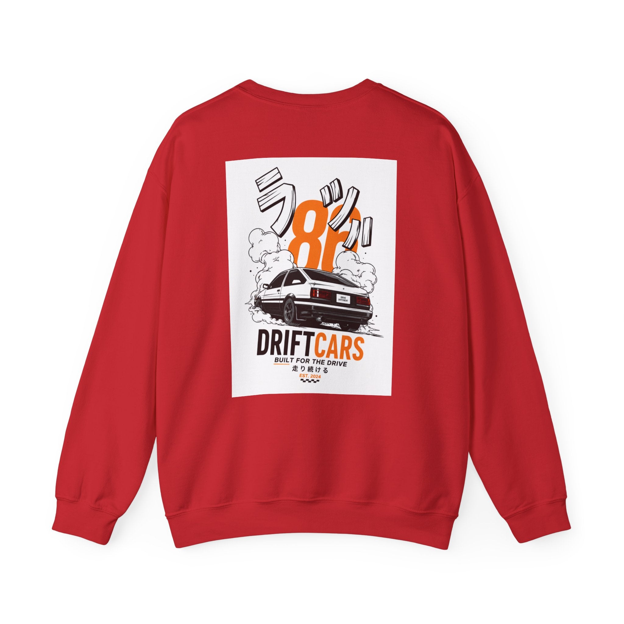 Drive Different Crewneck Sweatshirt — '86 Drift Cars Graphic Pullover