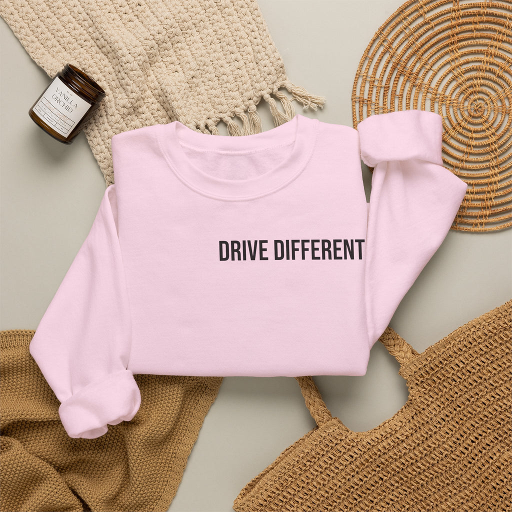 Drive Different Crewneck Sweatshirt — Japanese Street Racing Photo Graphic