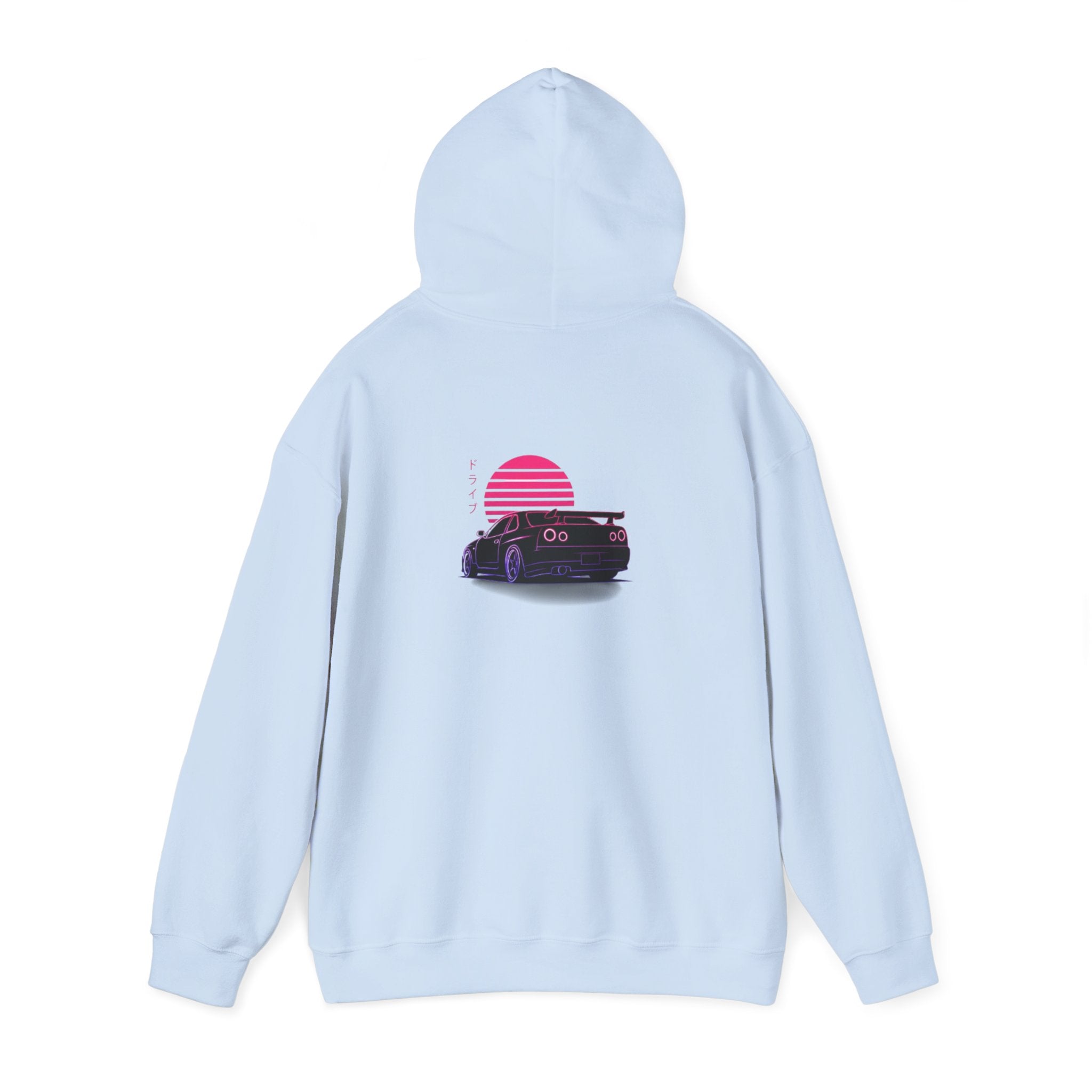 Retro Sunset Skyline Car Hoodie — Vaporwave Sports Car Pullover