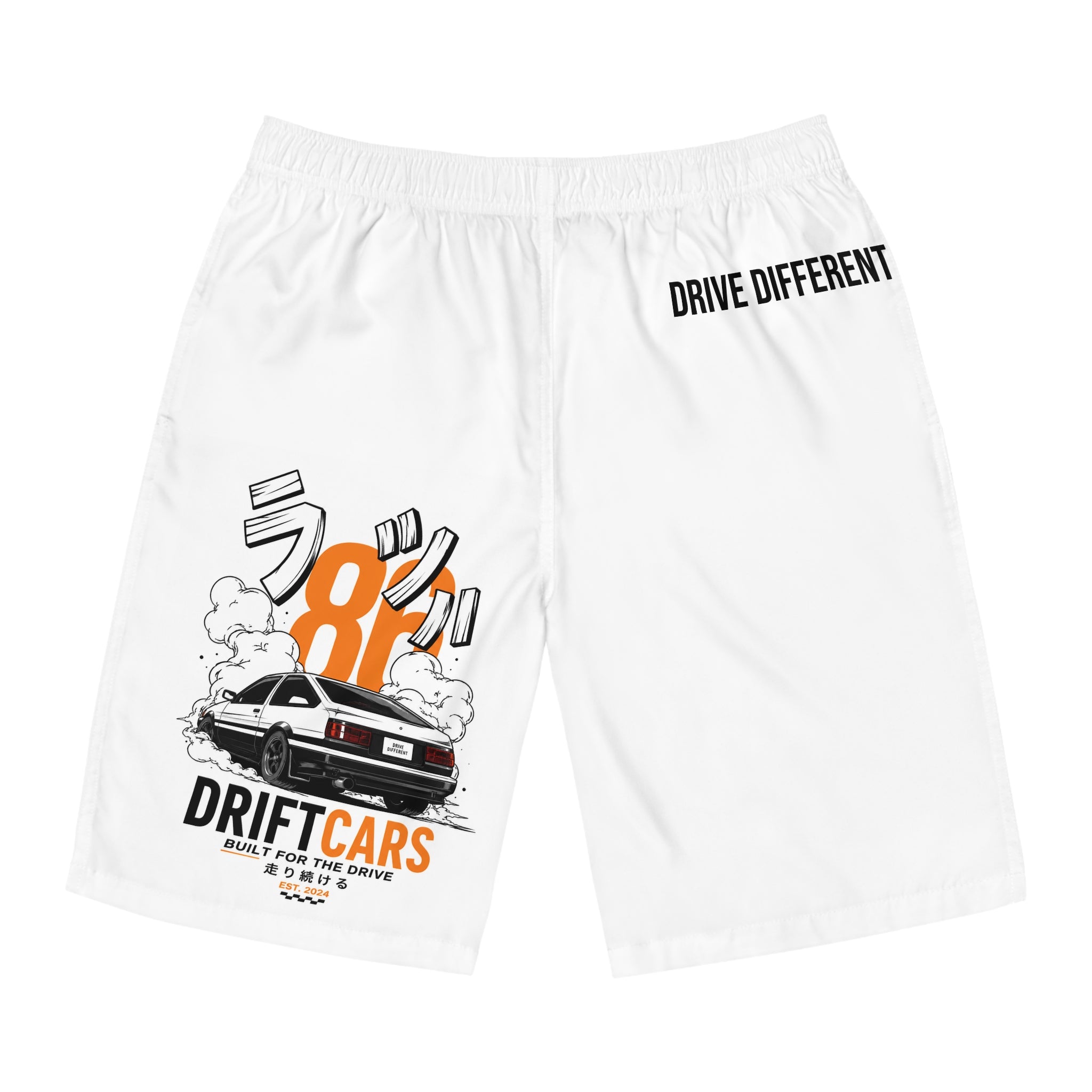 Drift Cars 'Drive Different' Men's Board Shorts — AE86 Retro JDM Racing Design
