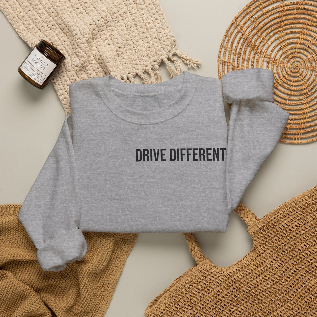 Drive Different Crewneck Sweatshirt — Japanese Street Racing Photo Graphic