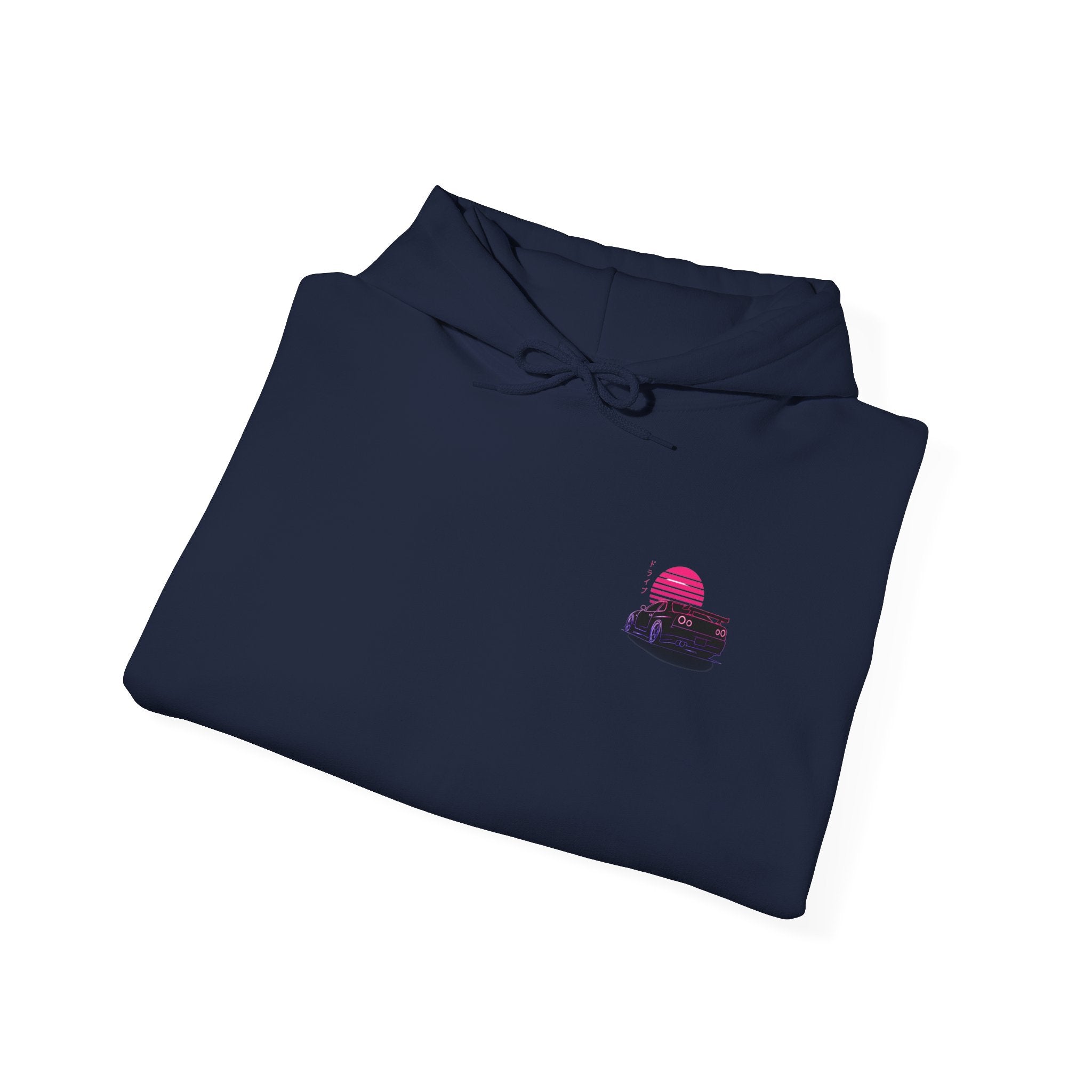 Retro Sunset Skyline Car Hoodie — Vaporwave Sports Car Pullover
