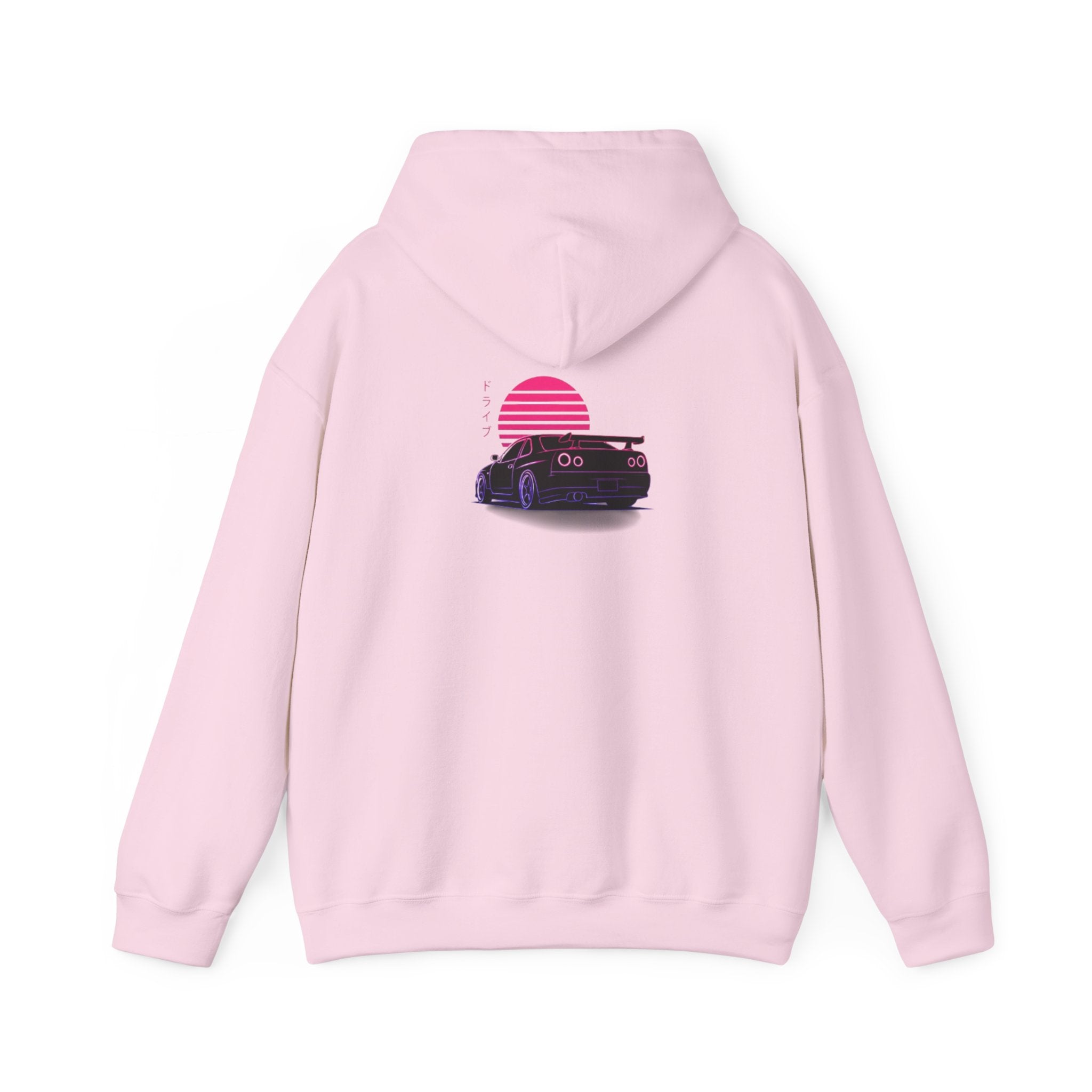Retro Sunset Skyline Car Hoodie — Vaporwave Sports Car Pullover