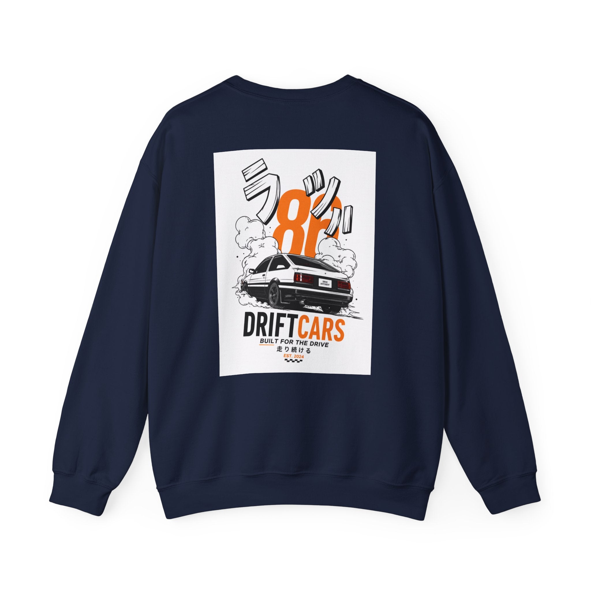 Drive Different Crewneck Sweatshirt — '86 Drift Cars Graphic Pullover