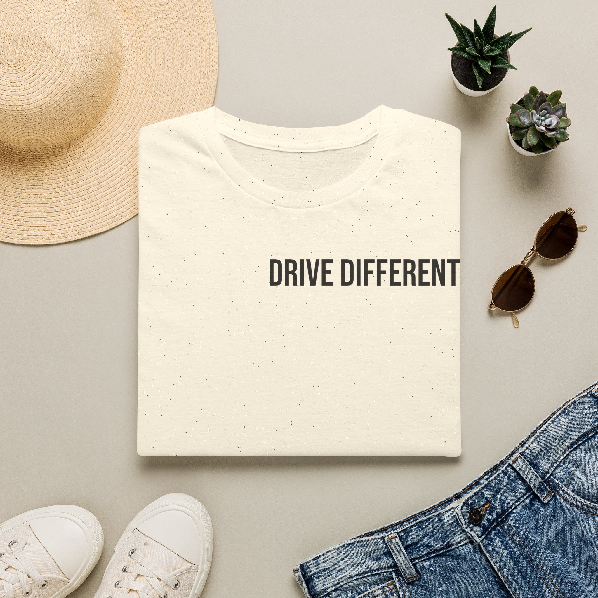 Drive Different T-Shirt — Minimalist Motivational Graphic Tee
