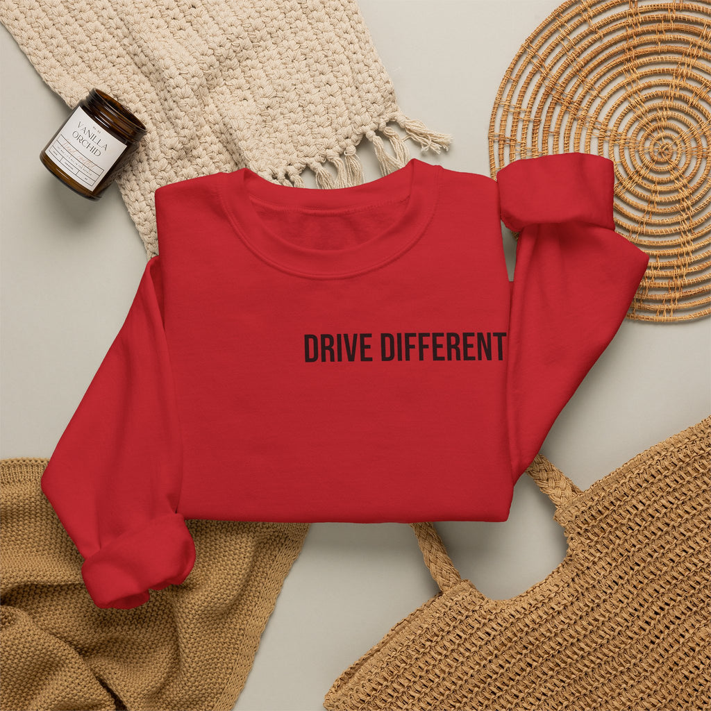 Drive Different Crewneck Sweatshirt — Japanese Street Racing Photo Graphic