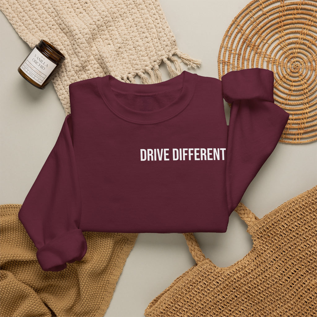 Drive Different Crewneck Sweatshirt — '86 Drift Cars Graphic Pullover