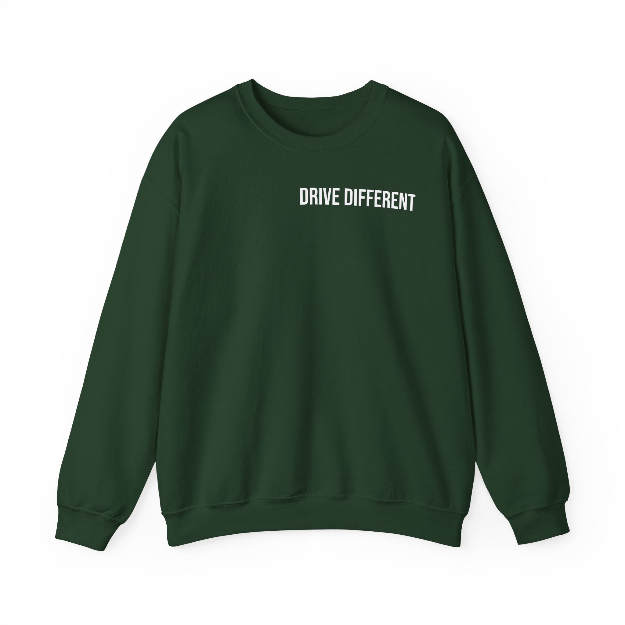 Drive Different Crewneck Sweatshirt — Midnight Run JDM Car Graphic