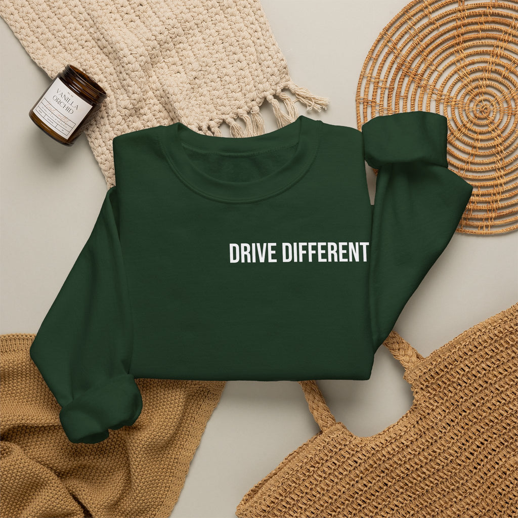 Drive Different Crewneck Sweatshirt — '86 Drift Cars Graphic Pullover