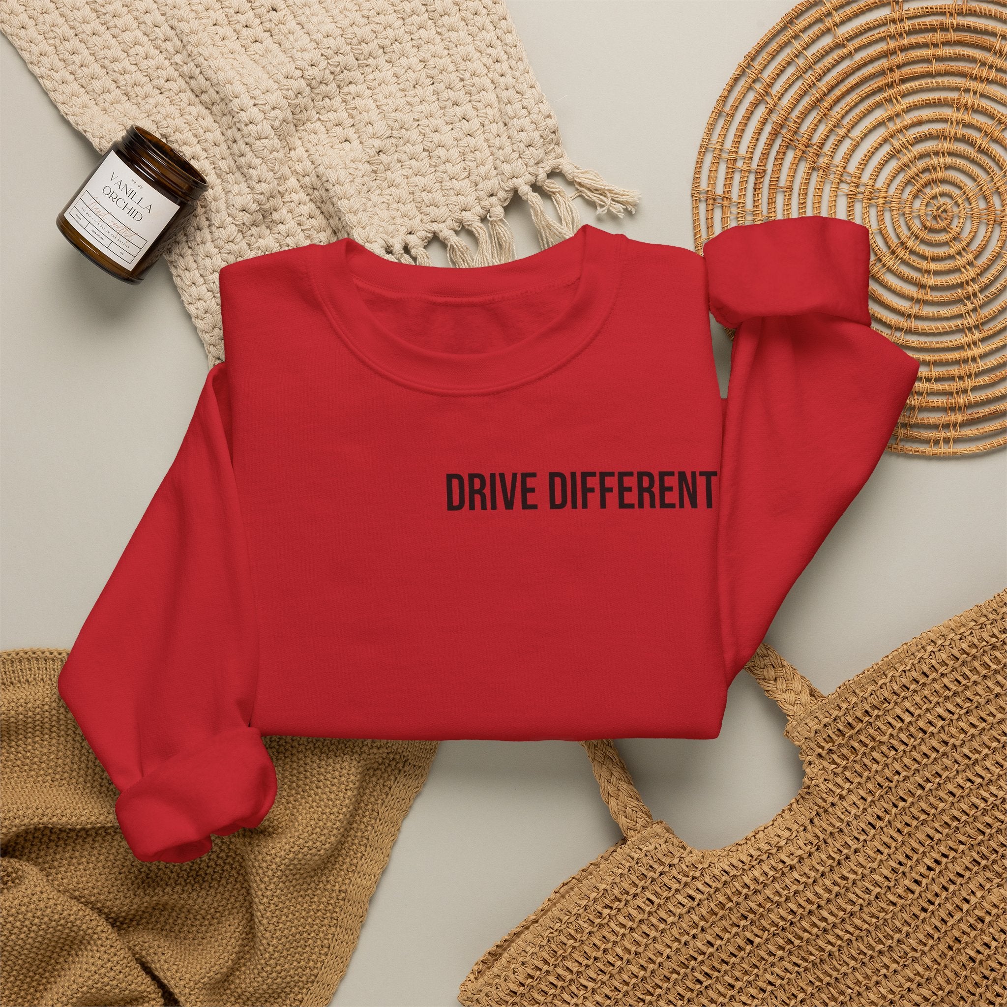 Drive Different Crewneck Sweatshirt — '86 Drift Cars Graphic Pullover