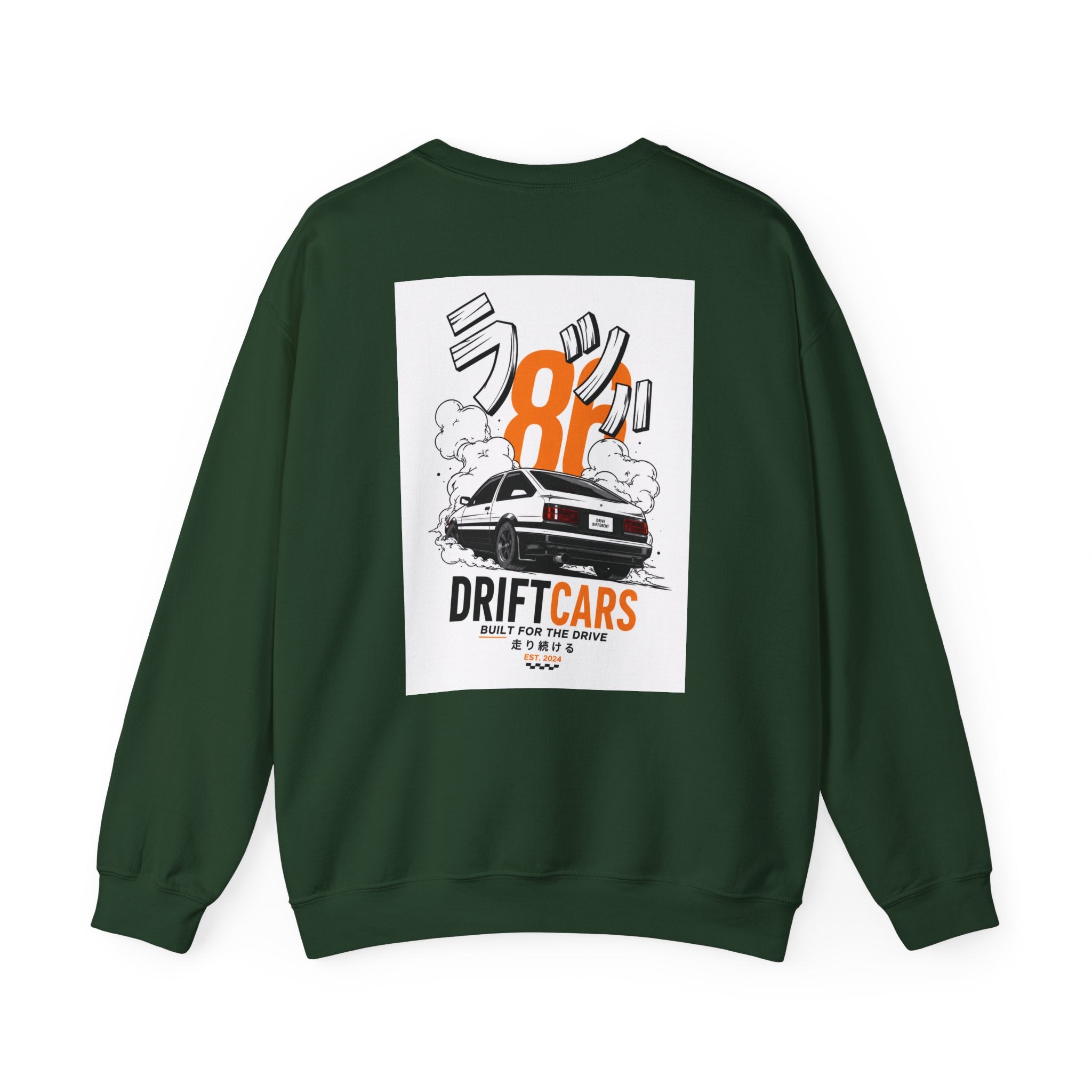 Drive Different Crewneck Sweatshirt — '86 Drift Cars Graphic Pullover