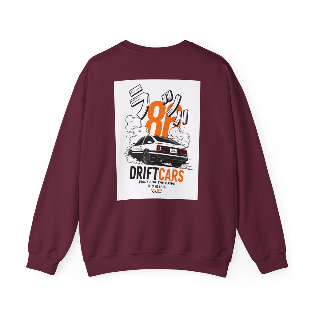Drive Different Crewneck Sweatshirt — '86 Drift Cars Graphic Pullover