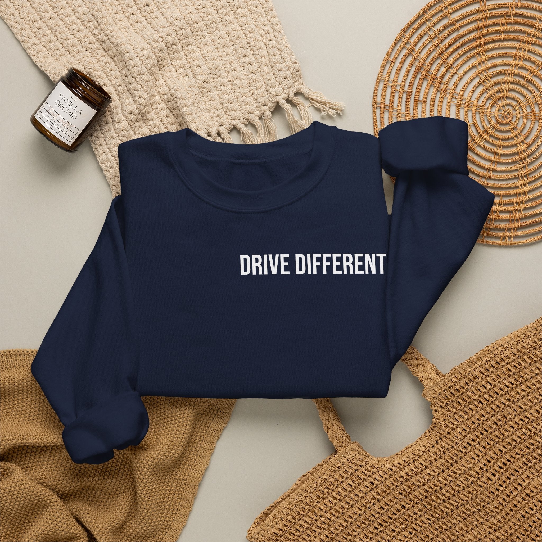 Drive Different Crewneck Sweatshirt — '86 Drift Cars Graphic Pullover