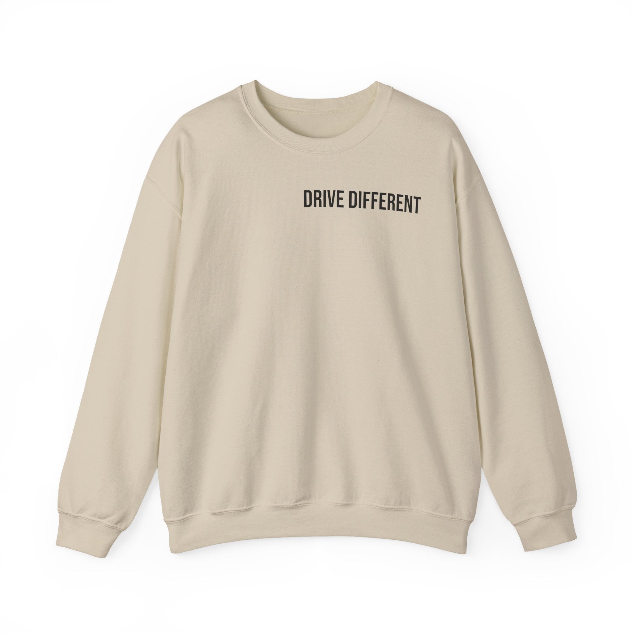 Drive Different Crewneck Sweatshirt — Midnight Run JDM Car Graphic
