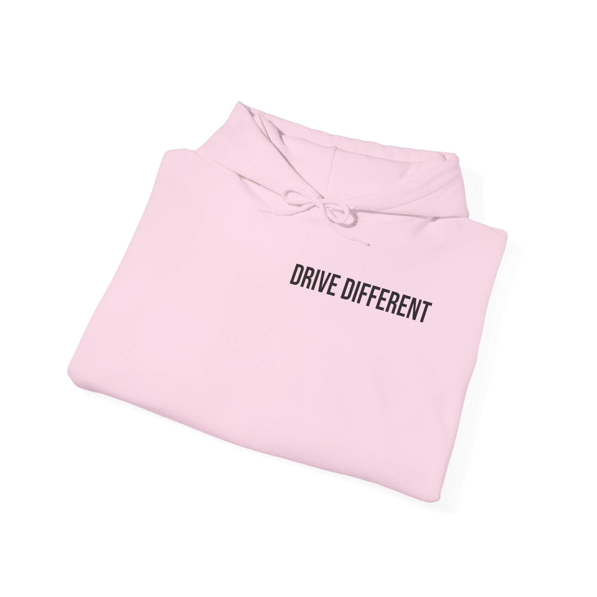 Drive Different Hoodie — Black & White Retro Car Collage Pullover