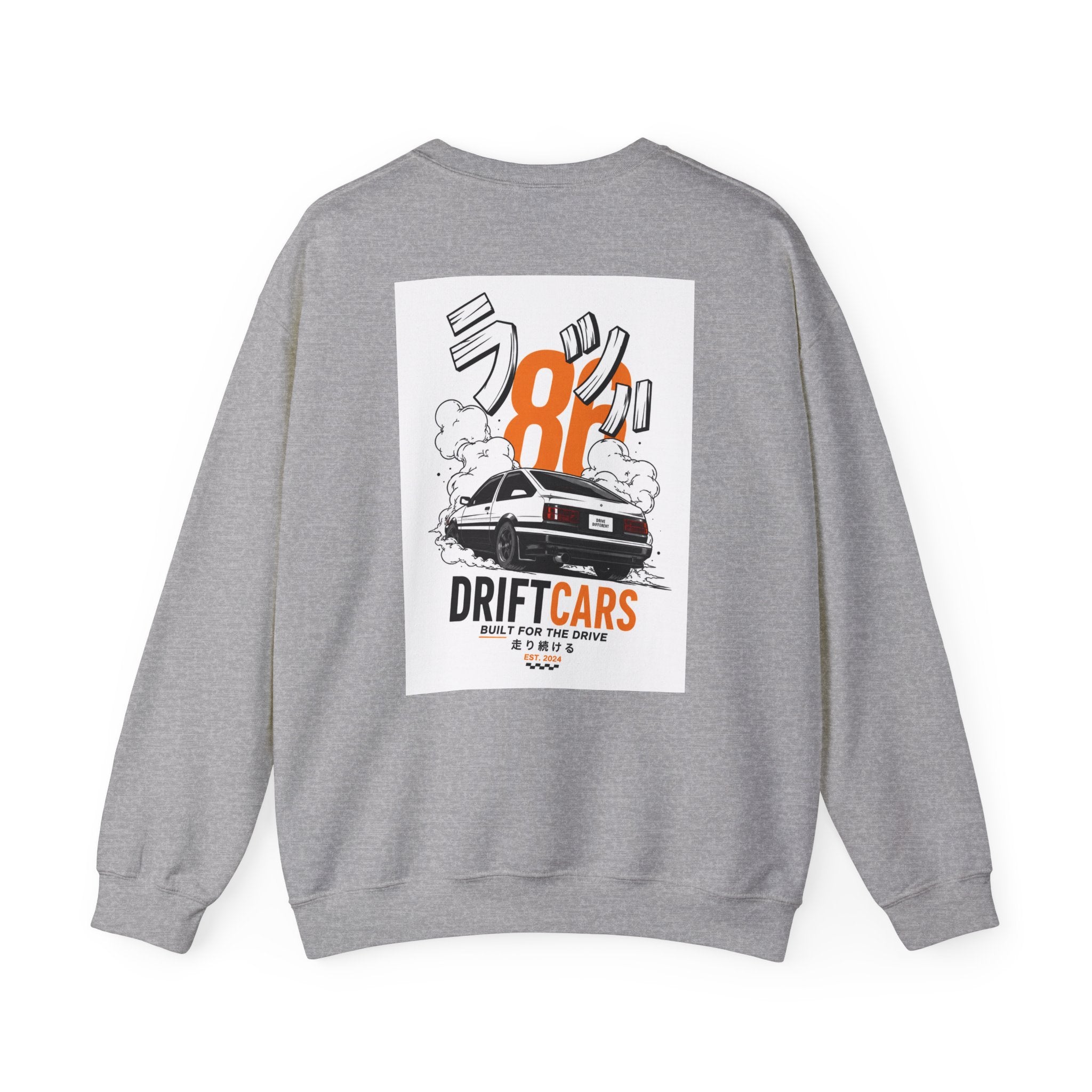 Drive Different Crewneck Sweatshirt — '86 Drift Cars Graphic Pullover