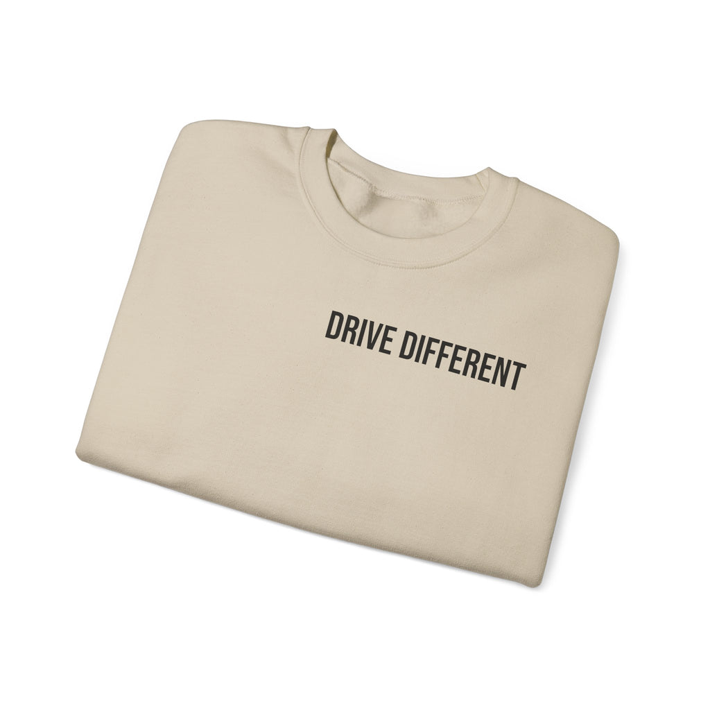 Drive Different Crewneck Sweatshirt — Japanese Street Racing Photo Graphic