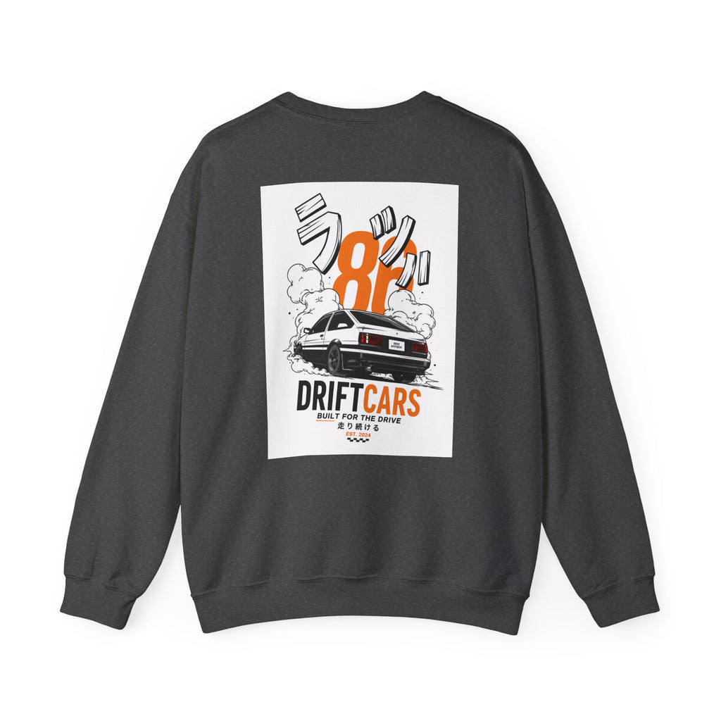 Drive Different Crewneck Sweatshirt — '86 Drift Cars Graphic Pullover