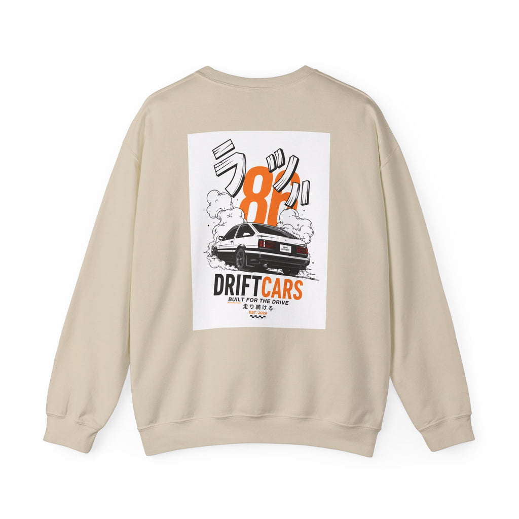 Drive Different Crewneck Sweatshirt — '86 Drift Cars Graphic Pullover
