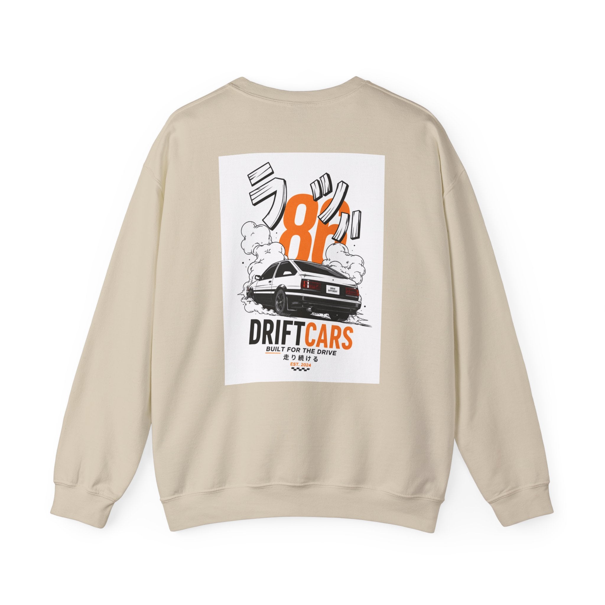 Drive Different Crewneck Sweatshirt — '86 Drift Cars Graphic Pullover