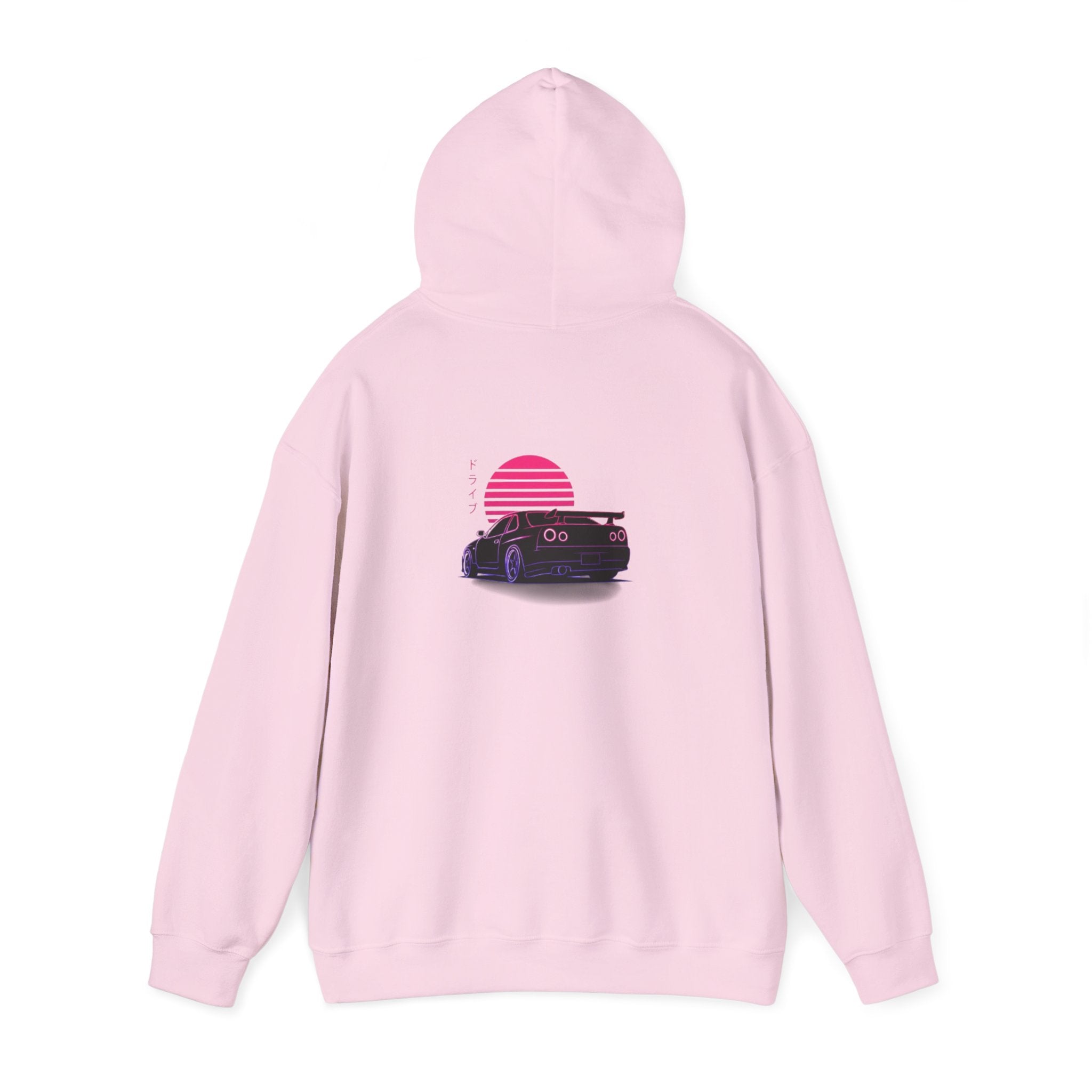 Retro Sunset Skyline Car Hoodie — Vaporwave Sports Car Pullover