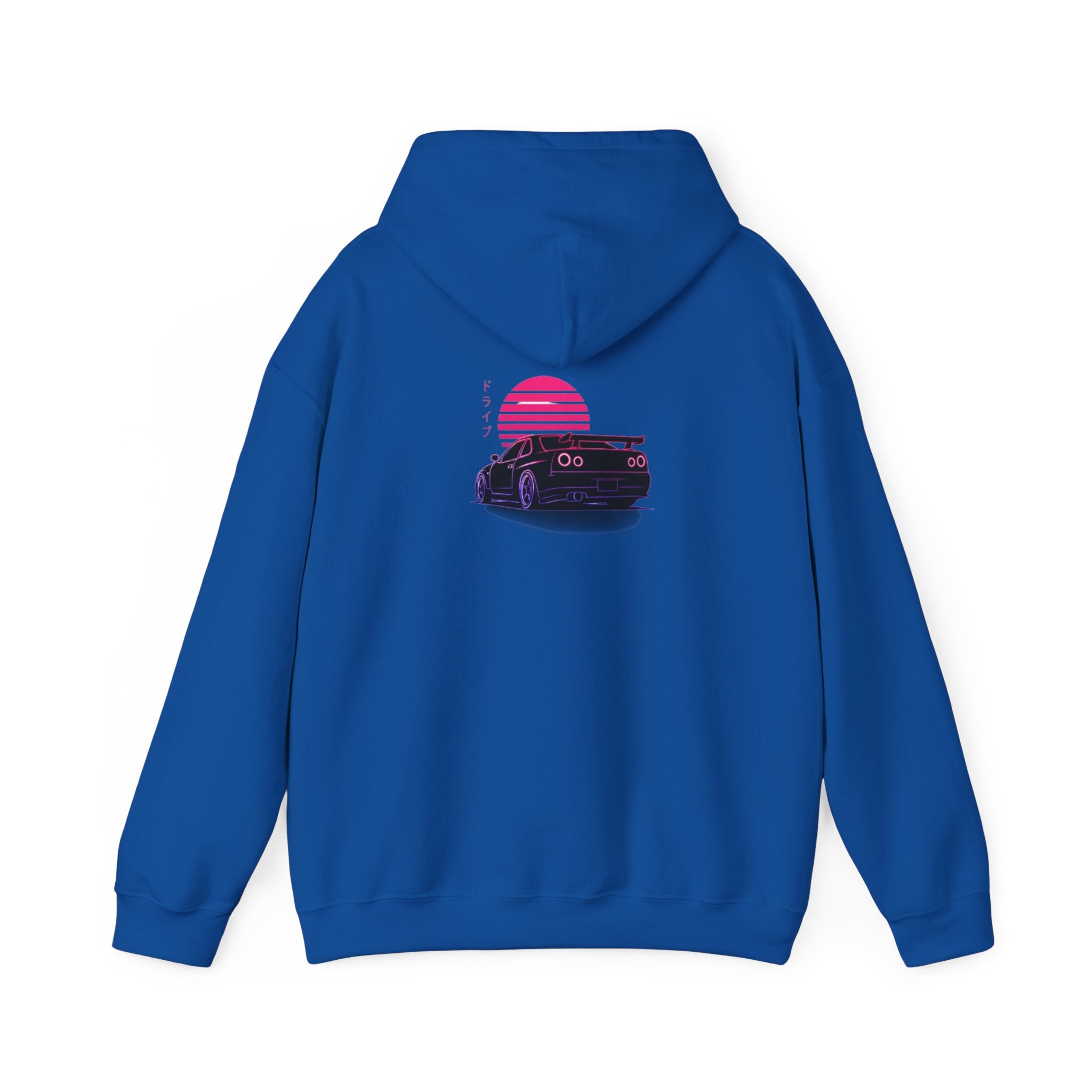 Retro Sunset Skyline Car Hoodie — Vaporwave Sports Car Pullover
