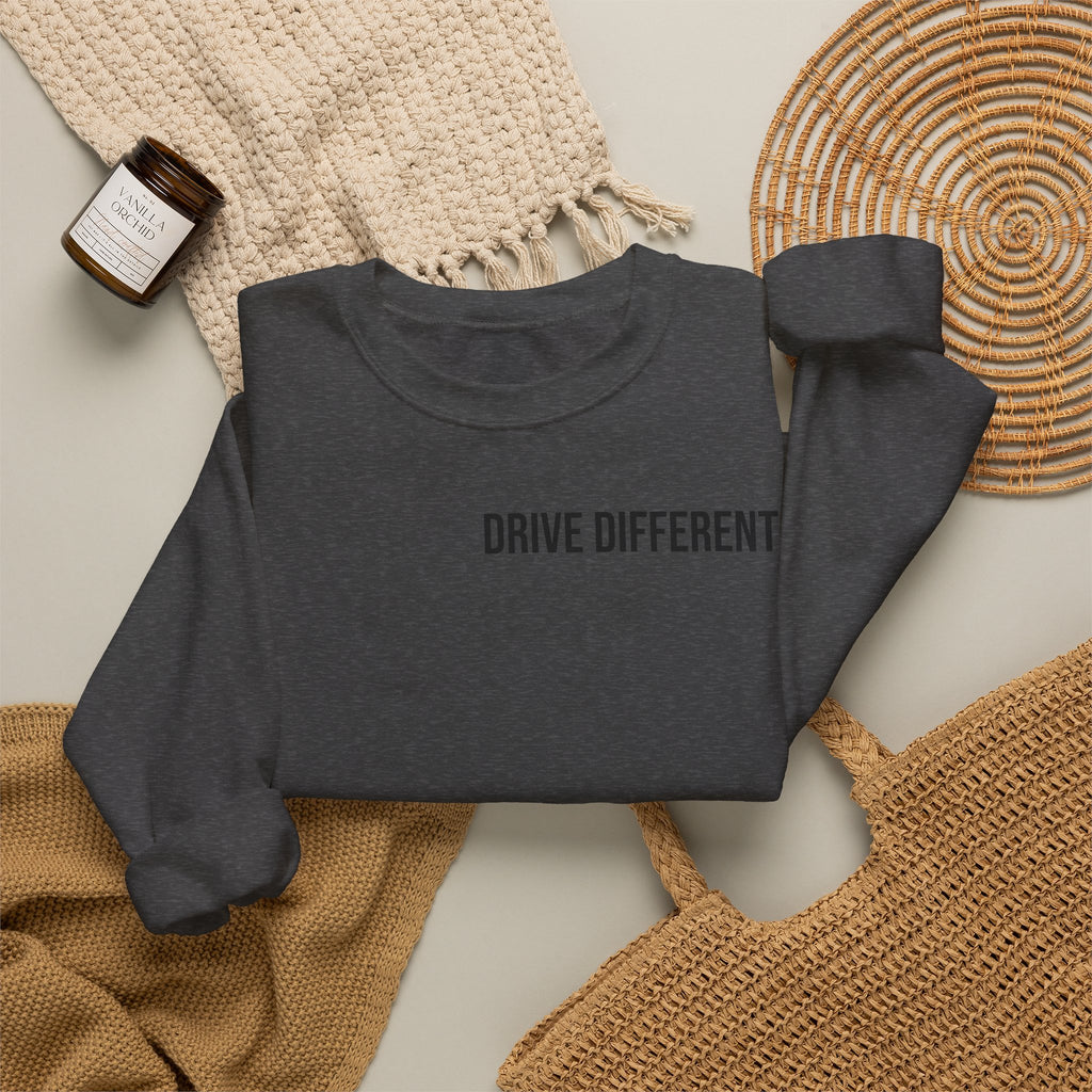 Drive Different Crewneck Sweatshirt — '86 Drift Cars Graphic Pullover