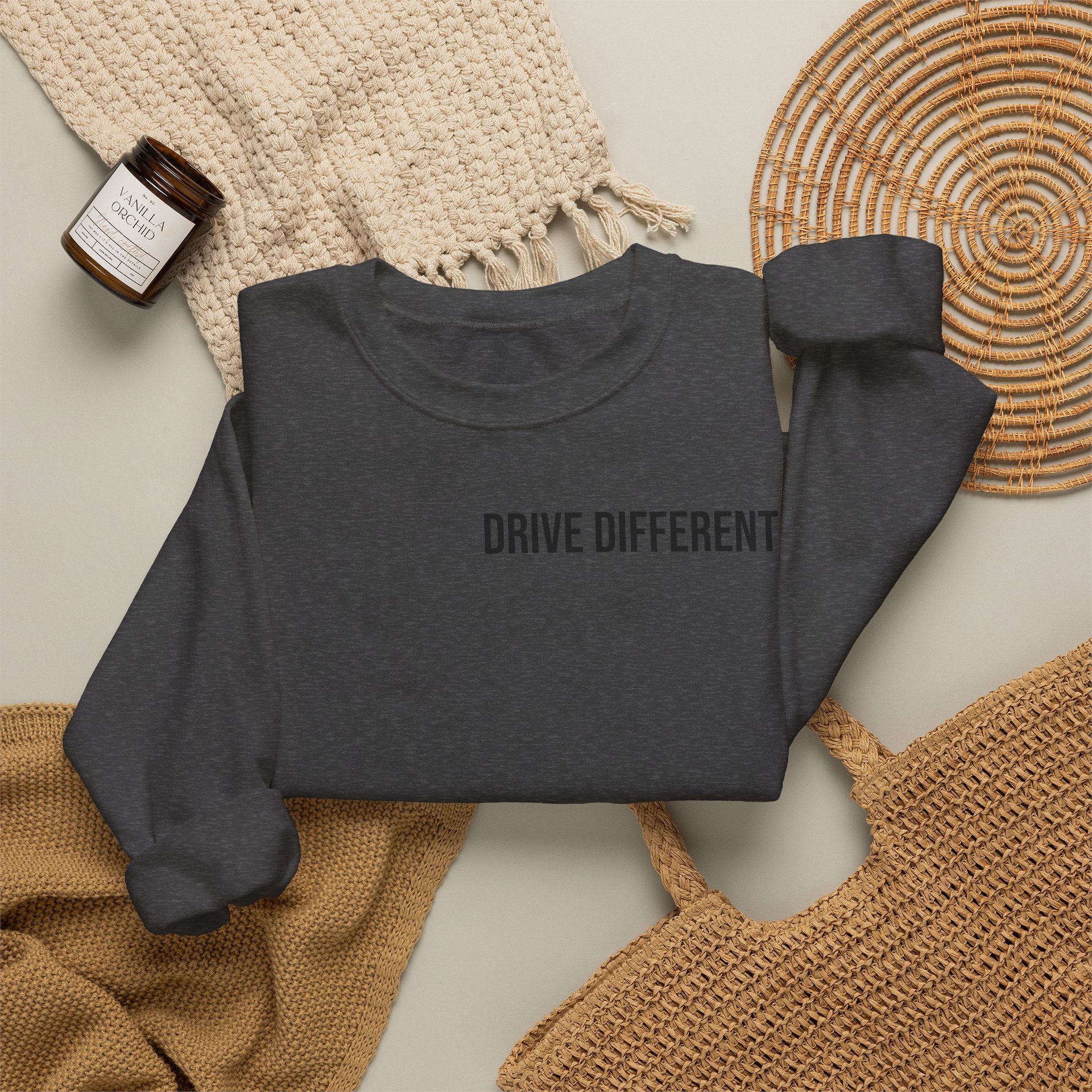 Drive Different Crewneck Sweatshirt — '86 Drift Cars Graphic Pullover