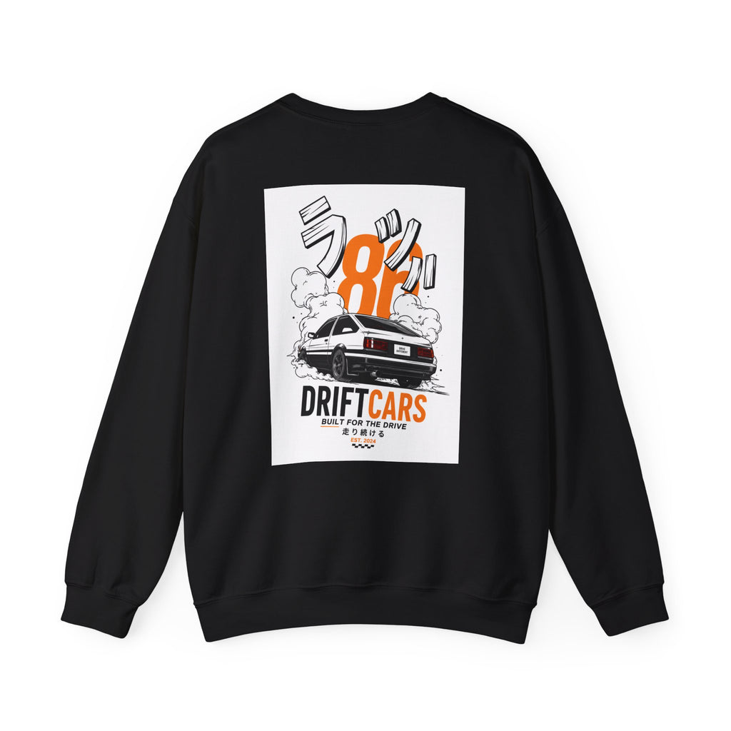 Drive Different Crewneck Sweatshirt — '86 Drift Cars Graphic Pullover